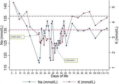 Persistent dyselectrolytemia in a neonate induced by liposomal amphotericin B. A case report